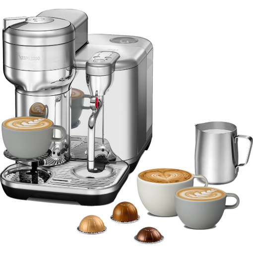 תמונה של מכונת קפה Nespresso Vertuo Creatista בגוון פלדת אל חלד