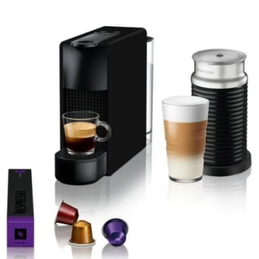 תמונה של מכונת קפה Nespresso + מקציף Essenza Mini bundle A3ND30-IL-BK-NE בצבע שחור