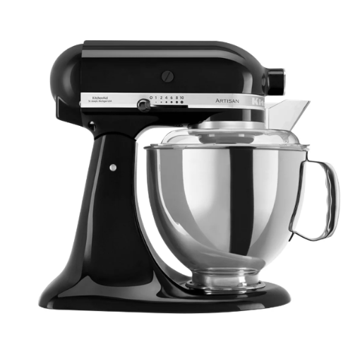 תמונה של מיקסר מקצועי 2 קערות KitchenAid בדגם 5KSM175IOB בצבע שחור מבריק