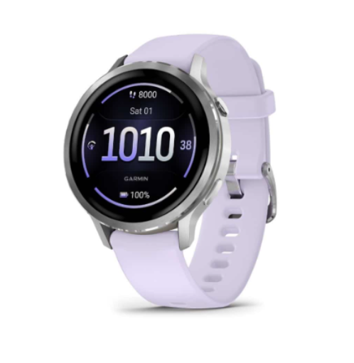 תמונה של שעון ספורט חכם 41″ GARMIN Venu 4 GPS Wi-Fi בצבע Gray w/Silver+Periwinkle,WW
