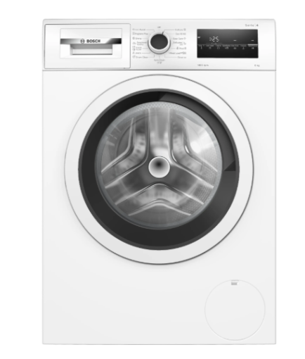 תמונה של מכונת כביסה פתח חזית 8 ק”ג Bosch דגם WAN28278IL בצבע לבן