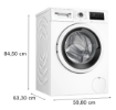 תמונה של מכונת כביסה פתח חזית 8 ק”ג Bosch דגם WAN28278IL בצבע לבן