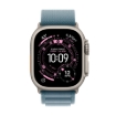 תמונה של שעון חכם אפל סדרה אולטרא 3 Apple Watch Series Ultra 3 MEWK4QI/A GPS+Esim 49mm גוף Natural Titanium Case רצועה Light Blue Alpine מידה S