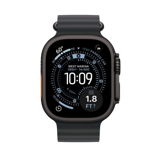 תמונה של שעון חכם אפל סדרה אולטרא 3 Apple Watch Series Ultra 3 MF0J4QI/A GPS+Esim 49mm גוף Black Titanium Case רצועה Black Ocean Band