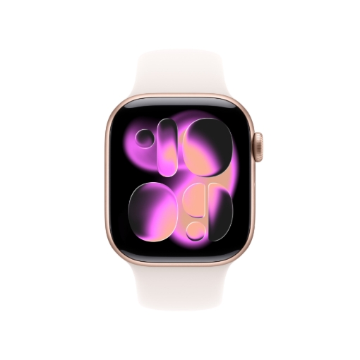 תמונה של שעון חכם אפל סדרה 11 Apple Watch Series 11 MEV74ZR/A GPS 46mm גוף  Rose Gold  רצועה Light Blush מידה M/L