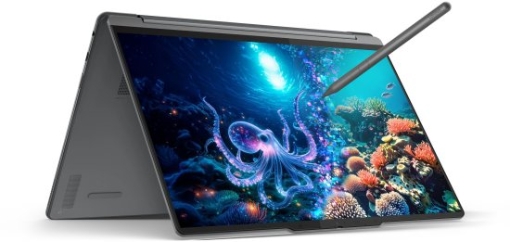 תמונה של מחשב נייד מסך מגע 14″ 83LC003HIV LENOVO Yoga 9 2-in-1 Aura Edition Ultra 7 32G 1T T 4k OLED בצבע Luna Grey