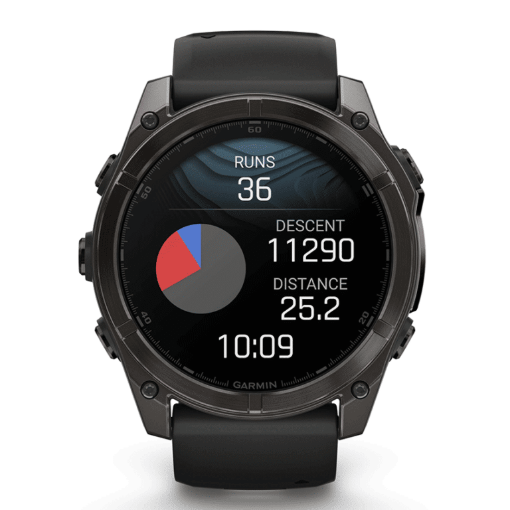 תמונה של שעון ספורט חכם גרמין  GARMIN fēnix® 8 – 47mm AMOLED Sapphire TITANIUM גוף שחור  – רצועה שחורה
