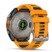 תמונה של שעון ספורט חכם גרמין  GARMIN fēnix® 8 – 47mm AMOLED Sapphire TITANIUM גוף טיטניום  – רצועה כתומה