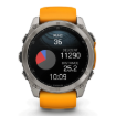 תמונה של שעון ספורט חכם גרמין  GARMIN fēnix® 8 – 47mm AMOLED Sapphire TITANIUM גוף טיטניום  – רצועה כתומה