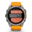 תמונה של שעון ספורט חכם גרמין  GARMIN fēnix® 8 – 47mm AMOLED Sapphire TITANIUM גוף טיטניום  – רצועה כתומה