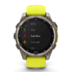תמונה של שעון ספורט חכם גרמין  GARMIN fēnix® 8 – 51mm SOSapphire TITANIUM גוף טיטניום  – רצועה צהובה