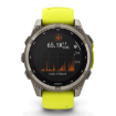תמונה של שעון ספורט חכם גרמין  GARMIN fēnix® 8 – 51mm SOSapphire TITANIUM גוף טיטניום  – רצועה צהובה