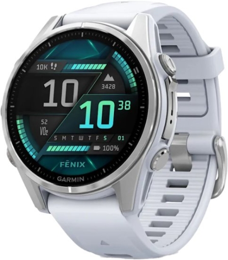 תמונה של שעון חכם Garmin – Fenix 8 AMOLED 43mm bezel with whiteston