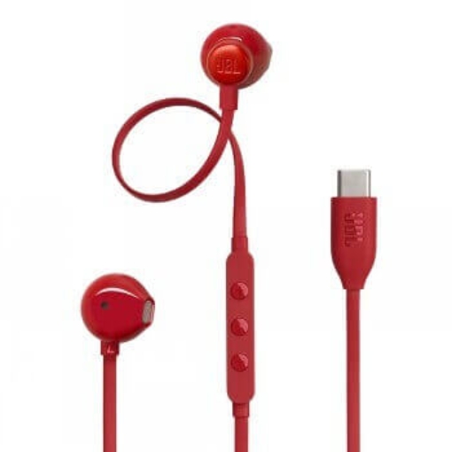 תמונה של אוזניות IN EAR אדום  JBL TUNE T305C – TYPE C