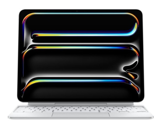 תמונה של מקלדת אפל לאייפד בעברית Apple Magic Keyboard for iPad Pro 13‑inch MWR43HB/A (M4) בצבע לבן