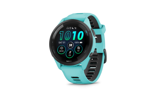 תמונה של שעון ספורט חכם .46.1″ GARMIN Forerunner 265 Music AMOLED בצבע Aqua/Black – יבואן רשמי