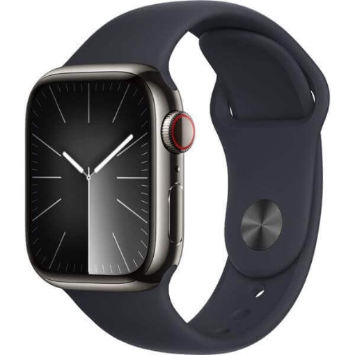 תמונה של Apple Watch 9 41 Graphite Stainless Steel Midnight Band-S/M