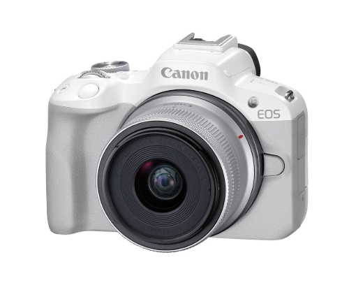 תמונה של מצלמת קנון עם עדשה CANON EOS R50  + RFS18-45 S בצבע לבן