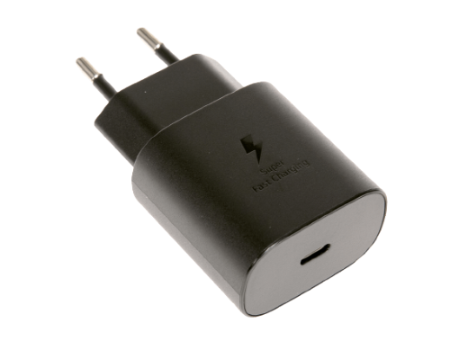 תמונה של מטען קיר מהיר מקורי 25W חיבור SAMSUNG TYPE C בצבע שחור