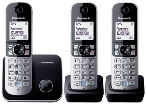 תמונה של טלפון 3 שלוחות עברית KX-TG6813MBB PANASONIC