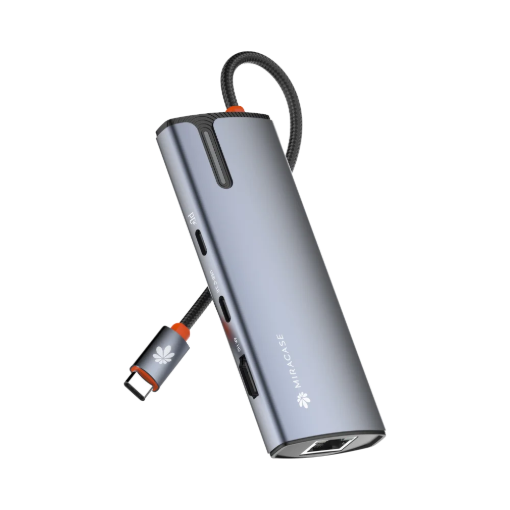 תמונה של מפצל 8IN1 רשת MIR USB-C3+USB-C2 PD100W+HDMI MHUB530