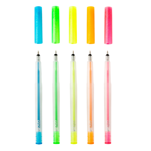 תמונה של מציאון – סט 5 עטי ג'ל נצנצים Cricut Glitter Gel Pens (0.8 מ"מ) בצבעי ניאון