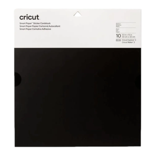 תמונה של מציאון – מארז 10 דפי Smart Paper Sticker Cardstock שחור 33×33 ס"מ מבית Cricut
