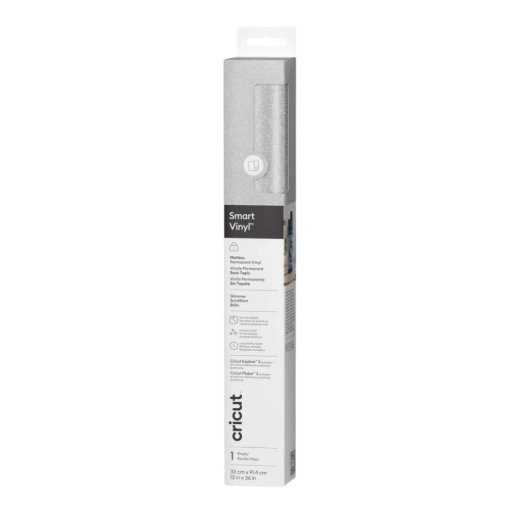 תמונה של מציאון – גליל ויניל קבוע Cricut Smart Vinyl Permanent כסוף שימר 33×91 ס"מ