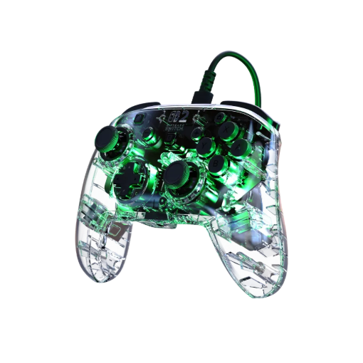 תמונה של בקר גיימינג חוטי ל-Nintendo Switch 2 דגם Afterglow™ Wired Controller בצבע שקוף מבית Turtle Beach