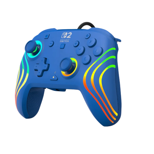 תמונה של בקר גיימינג חוטי ל-Nintendo Switch 2 דגם Afterglow™ Wave Wired Controller בצבע כחול מבית Turtle Beach