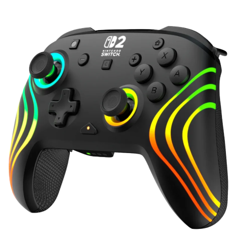 תמונה של בקר גיימינג אלחוטי ל-Nintendo Switch 2 דגם Afterglow Wave Wireless Controller בצבע שחור מבית Turtle Beach