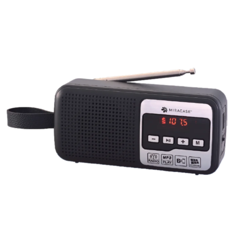 תמונה של מציאון – רדיו FM דיגיטלי עם BLUETHOOTH וטעינה סולארית בצבע כסף-שחור