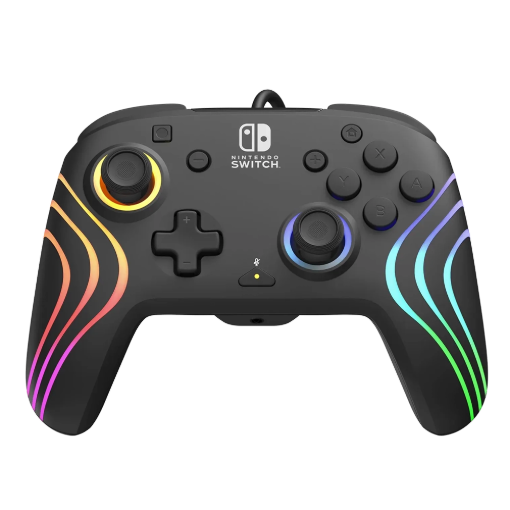 תמונה של בקר חוטי Nintendo Switch Afterglow Wave RGB – שחור