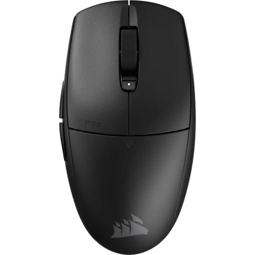 תמונה של עכבר גיימינג אלחוטי Corsair M55 Wireless – עיצוב סימטרי מדויק עם סוללה עוצמתית