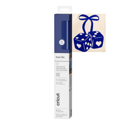 תמונה של גיליון קטיפה ‎Flocked Iron-On כחול 30.5×48.3 ס"מ מבית CRICUT
