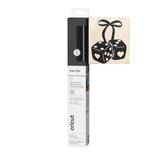 תמונה של גיליון קטיפה ‎Flocked Iron-On שחור 30.5×48.3 ס"מ מבית CRICUT