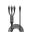 תמונה של כבל סנכרון וטעינה 3 ב-1 Type-c to LIGHTNING and Type-c 2x
