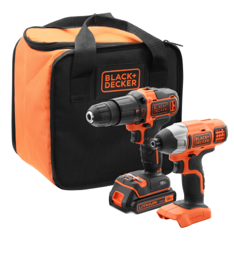 תמונה של סט מקדחה דופקת+מברגה אימפקט BLACK DECKER 18V