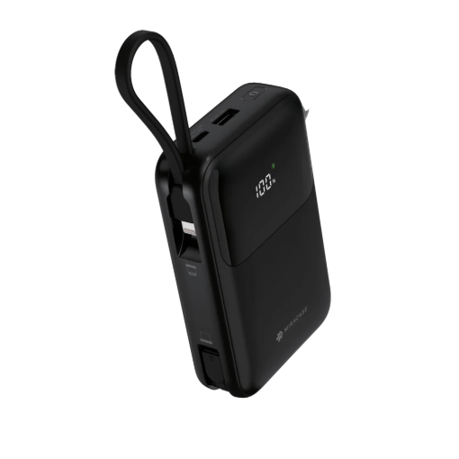 תמונה של סוללת טעינה 2 כבלים מובנים גב+צג 20000mAh שחור MIR