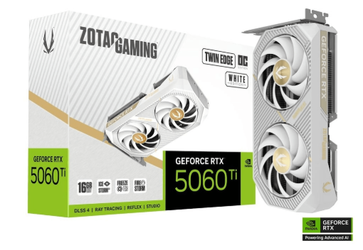תמונה של כרטיס מסך - ZOTAC GAMING GeForce RTX 5060 Ti 16GB Twin Edge OC White Edition