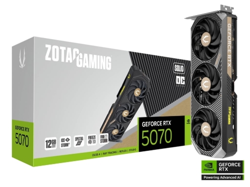 תמונה של כרטיס מסך -  ZOTAC GAMING GeForce RTX 5070 SOLID OC