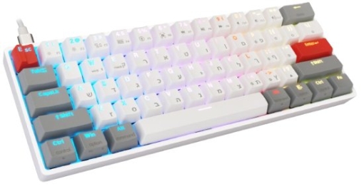 תמונה של מקלדת מכנית מקצועית לגיימרים SKYLOONG GK-61 בצבע – אפור/לבן