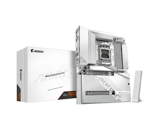 תמונה של לוח לבן עם מחברי חשמל מאחור Gigabyte B850 A STEALTH AM5 DDR5 WIFI