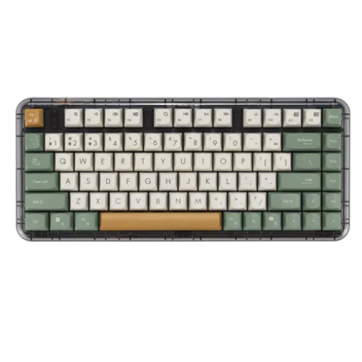 תמונה של מקלדת אלחוטית מכנית ASUS Jelly75 Keyboard KD201 - עברית / אנגלית, צבע חום לבן ירוק