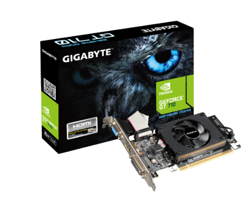תמונה של כרטיס מסך Gigabyte GT 710 2GB 2.0 VGA DVI HDMI Low Profile