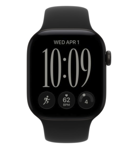 תמונה של שעון חכם אפל סדרה 12 Apple Watch Series 12 MJEA4ZR/A GPS 42mm גוף בצבע Black Aluminium רצועה Black Sport Band מידה S/M