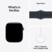 תמונה של שעון חכם אפל סדרה 12 Apple Watch Series 12 MJFX4ZR/A Esim+GPS 42mm גוף בצבע Space Grey Aluminium רצועה Navy Blue Sport Band מידה S/M