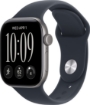 תמונה של שעון חכם אפל סדרה 12 Apple Watch Series 12 MJG74ZR/A  Esim+GPS 46mm גוף בצבע Space Grey Aluminium רצועה Navy Blue Sport Band מידה M/L