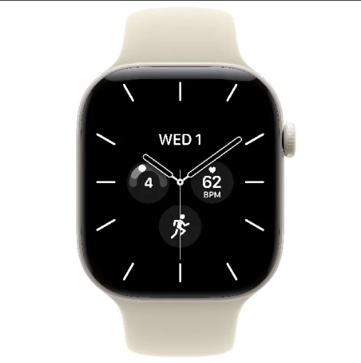 תמונה של שעון חכם אפל סדרה 12 Apple Watch Series 12 MJGX4ZR/A eSIM+GPS 42mm גוף בצבע Pearl White Ceramic case רצועה Sand Sport מידה M/L
