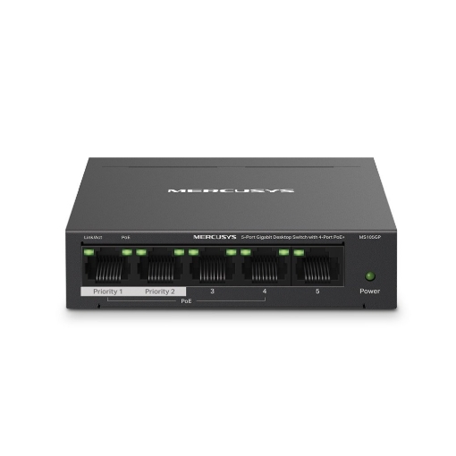 תמונה של MERCUSYS MS105GP 5 Port Gigabit Switch 4 PoE Plus Ports 65W